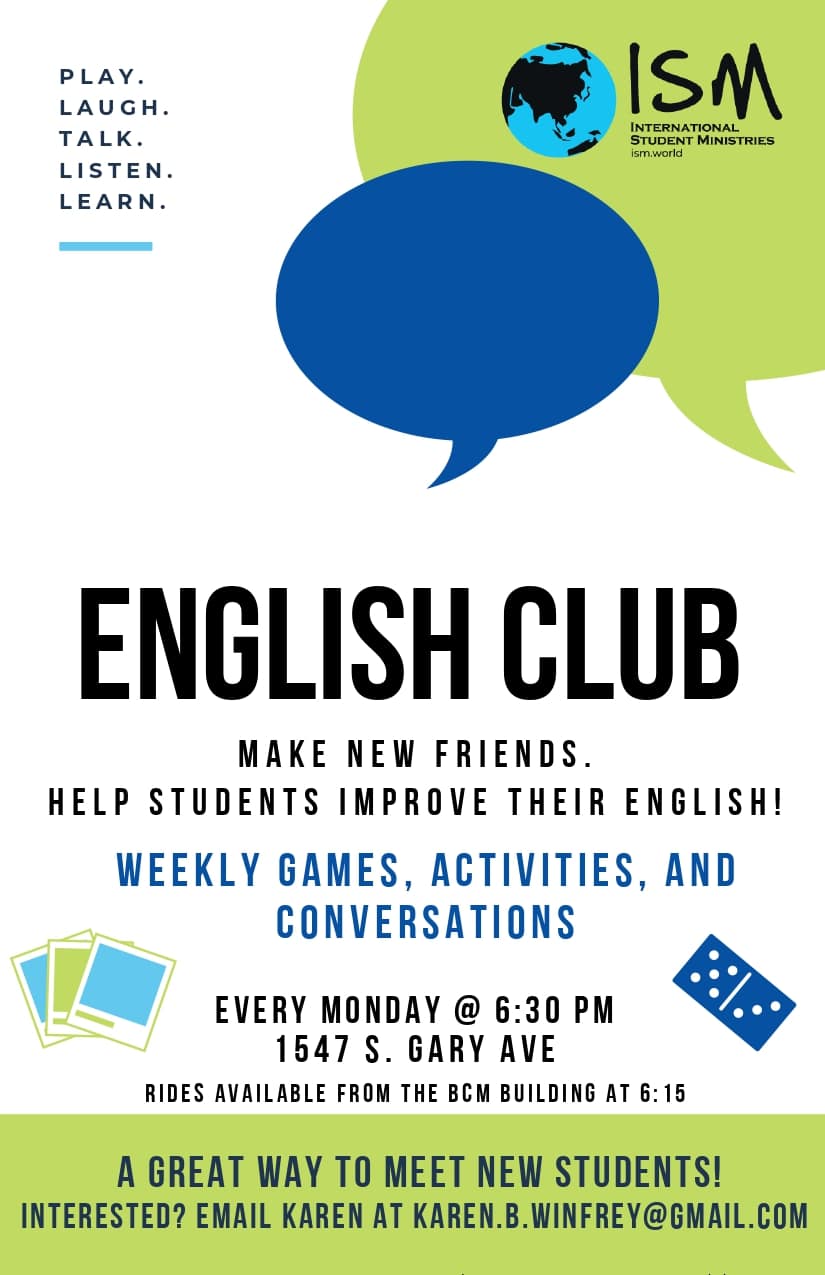 English Club ISM Half Page Flyer page